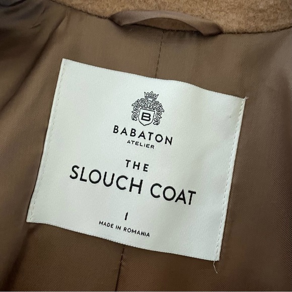 Aritzia Babaton The Slouch Short Coat Cocoa Sand camel tan - Picture 6 of 12